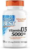 Doctor’s Best Vitamin D3 5,000 IU for Healthy Bones, Teeth, Heart and Immune Support, Non-GMO, Gluten-Free, Soy Free, 360 Count (Pack of 1)