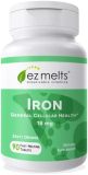 EZ Melts Dissolving Iron Supplement for Women and Men – Vegan Iron Supplements with Vitamin C to Enhance Absorption – Fast-Dissolving Iron Tablets with Zero Sugar – Gentle Iron Vitamin for Stomach