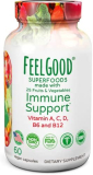 FeelGood Superfoods 1000mg Immune Support Capsules Made with 25 Organic Fruits and Vegetables, Strong Immunity Boosters with Vitamins A, C, D3, and Zinc, 60 Count