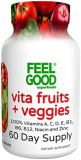 FeelGood Superfoods Vita Fruits and Veggies Dietary Supplement Capsules Made from 25 Superfood Ingredients, Fruit and Vegetable Multivitamin, 60 Count