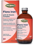 Flora – Iron with B-Vitamin Complex, Helps Maintain Healthy Iron Levels, Non-Constipating, Highly Absorbable Vitamin-B & Iron Supplement, Vegan, Yeast and Gluten Free, 7.7-oz. Glass Bottle