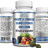 Fruit and Veggie Superfood Greens – 28 Fruits and Vegetables incl. Alfalfa, Barley Grass, Spirulina, Beet Root, Tart Cherry, Blackberry, Concentrated Natural Antioxidants, non-GMO formula – 60 Tablets