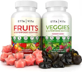 Fruits and Veggies Supplement – Fruits and Veggies Gummies (120 Chews), 9 Superfruits & 30 Veggies, Fruit & Herbs, Fruit and Vegetable Vitamins, Non-GMO, Pectin-Based, Gluten-Free, No More Capsules