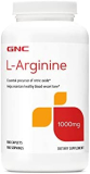 GNC L-Arginine 1000mg, 180 Caplets, Increases Nitric Oxide Production