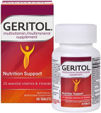 Geritol Multi-Vitamin Nutritional Support Tablets, 40 Count, Multivitamin/Multimineral Supplement for Adults, High in Vitamin A & Vitamin C