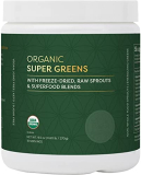 Global Healing Organic Super Greens Powder Blend – Greens Superfood Powder with 15 Raw Whole Sprouts – Delicious Green Juice Smoothie Mix for Daily Nutrition – Non-GMO, Gluten-Free Greens Supplements