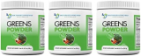 Greens Powder – Doctor Recommended Complete Natural Whole Super Food Nutritional Supplement – Greens Drink w/Organic Fruits, Vegetables, (Pack of 3)