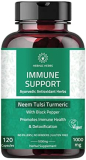 Hebhac Herbs Immune Support Capsules – Immunity Support Supplement 120 Capsules Made with Organic Neem, Tulsi, Amla & Turmeric, Enhance Wellness and Immune Function.