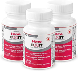 Hemeboost 11.6mg (232mg Heme Iron) I High Potency Natural Iron Supplement I High Absorption & Gentle on Stomach I Iron Pills for Adults & Safe for Use in Pregnancy (3)