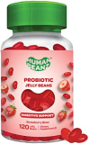 Human Beanz Probiotic Jelly Bean Gummies for Men and Women, Probiotic Supplements for Digestive Health, Nutritional Vegetarian Supplements, 120 Strawberry Blast Jelly Beans, Kosher