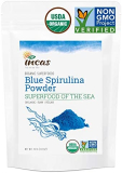 INCAS 100% USDA Organic Blue Spirulina Powder, Pure Phycocyanin Blue-Green Algae Superfood, Organic Spirulina Powder, 100% Organic Non GMO Verified 1.4X More Intense Blue Color Best Value Blue Majik