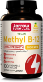 Jarrow Formulas Extra Strength Methyl B-12 1000 mcg – Dietary Supplement – 100 Chewable Tablets, Lemon Flavored – Bioactive Vitamin B12 – Supports Cellular Energy Production (PACKAGING MAY VARY)