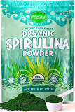 MAJU’s Organic Spirulina Powder .5 lb, Microcystin Free, Non-Irradiated, Preferred to Chlorella, Preferred to Hawaiian & Blue Algae, Pure Vegan Green Protein