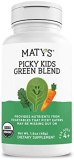 Matys Organic Picky Kids Green Blend Veggie Powder Supplement with Spinach & Kale for Picky Eaters, for Ages 4 Years and Older, 1 Serving = 1 Serving of Vegetables, 60 Servings