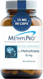 MethylPro 15mg L-Methylfolate (90 Capsules) – Professional Strength Active Methyl Folate, 5-MTHF Supplement for Mood, Homocysteine Methylation + Immune Support, Gluten-Free with No Fillers