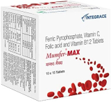 Mumfer-MAX | 150 Tablets | Iron, Folic Acid Supplement, Vitamin C & Vitamin-B12 | Supports Blood Building, Immunity and Energy