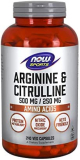 NOW Sports Nutrition, Arginine & Citrulline 500 mg/ 250 mg, Amino Acids, 240 Veg Capsules