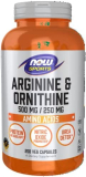 NOW Sports Nutrition, Arginine & Ornithine 500/250 mg, Amino Acids, 250 Veg Capsules