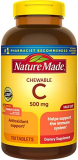 Nature Made Chewable Vitamin C 500 mg, Dietary Supplement for Immune Support, 150 Tablets, 150 Day Supply