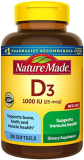 Nature Made Vitamin D3 1000 IU (25 mcg), Dietary Supplement for Bone, Teeth, Muscle and Immune Health Support, 300 Softgels, 300 Day Supply