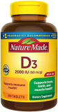 Nature Made Vitamin D3 2000 IU (50 mcg), Dietary Supplement for Bone, Teeth, Muscle and Immune Health Support, 400 Tablets, 400 Day Supply