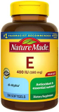 Nature Made Vitamin E 180 mg (400 IU) dl-Alpha, Dietary Supplement for Antioxidant Support, 300 Softgels, 300 Day Supply