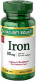 Nature’s Bounty Iron 65mg, 325 mg Ferrous Sulfate, Cellular Energy Support, Promotes Normal Red Blood Cell Production, 100 Tablets