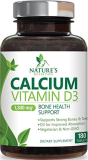 Nature’s Calcium 1200mg Plus 1600 IU Vitamin D3, Immune Support & Bone Health Support, Supports Bone Strength – Calcium Carbonate 1200 mg – Dietary Nutrition Supplement, Non-GMO – 180 Tablets