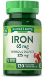 Nature’s Truth Ferrous Sulfate Iron 65 mg Supplements, 120 Count