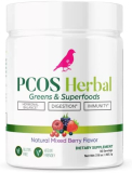 PCOS Herbal Green Superfood: Super Greens Powder Smoothie Mix with Organic Spirulina, Chlorella, Wheat Grass, Digestive Enzymes, Priobiotics & Antioxidants