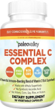 Paleovalley Essential C Complex – Vitamin C Supplement for Immune Support – 1 Pack, 450mg – Organic Superfoods Unripe Acerola Cherry, Camu Camu, Amla Berry – No Synthetic Ascorbic Acid – USA Made