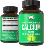 Peak Performance Raw Whole Food Vegan Calcium Supplement Plant Based Calcium with Vitamin C, D3, K, Magnesium. Capsules for Bone, Joints. 120 Pills, Tablets