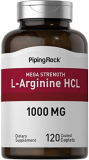 Piping Rock L-Arginine HCL 1000 mg | 120 Caplets | Mega Strength Supplement | Vegetarian, Non-GMO, Gluten Free