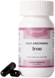 Proov Iron Absorbing Supplement Easy on The Stomach, 10.5 mg Heme Iron Polypeptide, 30 Capsules