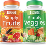 Simply Nature’s Promise – 90 Veggie and 90 Fruit Capsules – Made with Whole Food Superfoods, Packed Vitamins & Minerals – Soy Free – Made in The USA