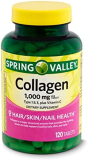 Spring Valley Collagen Type 1 & 3, Plus Vitamin C Dietary Supplement, 1,000 mg, 120 Count