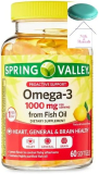 Spring Valley Proactive Support Omega-3 from Fish Oil Dietary Supplement, 1000 mg, 60 Count + 1 Mini Pill Container (Color Varies)