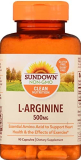 Sundown L-Arginine 500 mg Capsules 90 ea (Pack of 3)