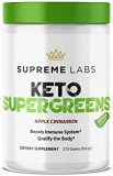 Supreme Labs Keto Super Greens Powder Supplement Apple Cinnamon – Detoxify Superfood Dietary Supplements, Vegan Friendly and Gluten Free Whole Food Nutrition from Fruits & Vegetables – 30 Servings