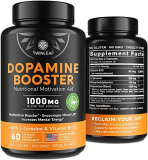 TWINLEAF Dopamine Brain Food Natural Supplement, 1000 mg Blend – Made in USA – Vitamin B 12, L-Tyrosine to Increase Motivation – Boost Your Mental Drive – 60 caps