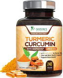 Turmeric Curcumin with BioPerine 95% Curcuminoids 1950mg – Natural Joint & Healthy Inflammatory Support, Black Pepper for Max Absorption, Nature’s Tumeric Extract Supplement – 240 Capsules