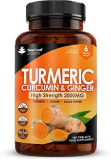 Turmeric Curcumin with Black Pepper & Ginger 2000mg Extract Active 95% Curcumin (6 Month Value Supply) High Strength – Curcumin Turmeric Supplements , Vegan, GMP, GMO Free Gluten Free, New Leaf