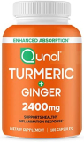 Turmeric Curcumin with Black Pepper & Ginger, Qunol 2400mg Turmeric Extract with 95% Curcuminoids, Extra Strength Supplement, Enhanced Absorption, Supports Healthy Inflammation Response, 105 Count