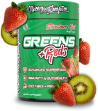 VMI Sports Greens + Reds Advanced Superfood Immunity and Gut Health | Enzymes & Probiotics | 30 Servings (Strawberry Kiwi)